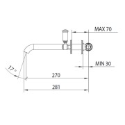 Mélangeur mural de lavabo à trois trous sans vidage LIBERTY LINE - BOSSINI Z001303021