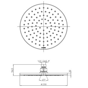 Pomme de tête 230mm jet de pluie autonettoyant noir mat BLACK & WHITE - BOSSINI I00595030