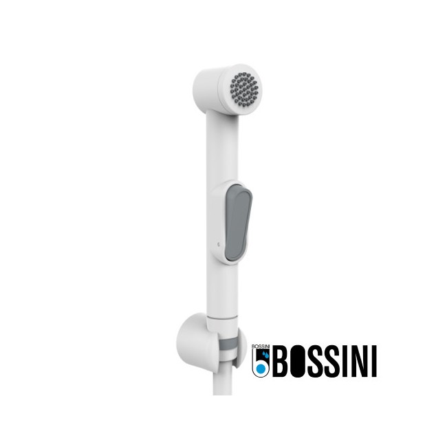 Ensemble ABS encastrable avec support fixe, douchette et flexible blanc mat BLACK & WHITE - BOSSINI C03271B013