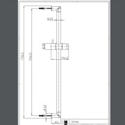 Barre de douche en laiton avec supports muraux noir mat BLACK & WHITE - BOSSINI D74000030