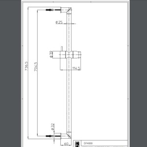 Barre de douche en laiton avec supports muraux noir mat BLACK & WHITE - BOSSINI D74000030