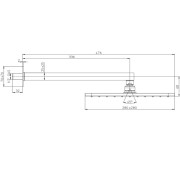 Pomme de tête Cosmo 280mm avec bras de fixation mural noir mat BLACK & WHITE - BOSSINI H69598H073