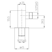 Prise d'eau murale Slim en laiton avec plaque murale noir mat BLACK & WHITE - BOSSINI V00235073