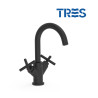 Mélangeur pour lavabo avec volants noir mat Mont Blanc- TRES 28310301NM