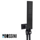 Ensemble encastré avec support orientable, douchette flat one et flexible noir mat BLACK & WHITE - BOSSINI C13011C073