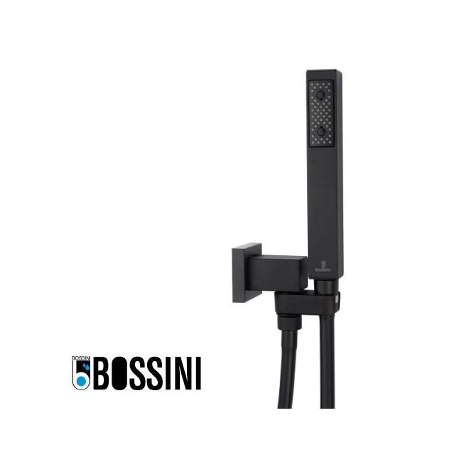 Ensemble CUBE encastrable avec support orientable, douchette et flexible BLACK & WHITE - BOSSINI C55005C030