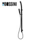 Ensemble barre de douche 120cm, 2 supports, douchette et flexible flat one noir mat BLACK & WHITE - BOSSINI D47062073