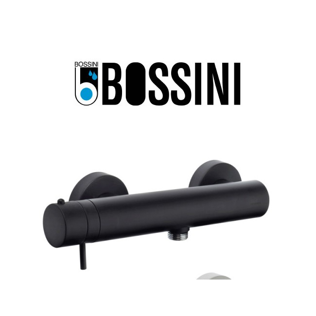 Mitigeur thermostatique de douche avec connexion flexible 1/2" noir mat BLACK & WHITE - BOSSINI Z00513021