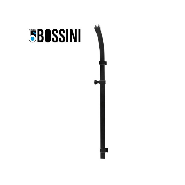 Barre de douche flat courbée 120 cm en laiton avec supports muraux noir mat BLACK & WHITE - BOSSINI D47000030