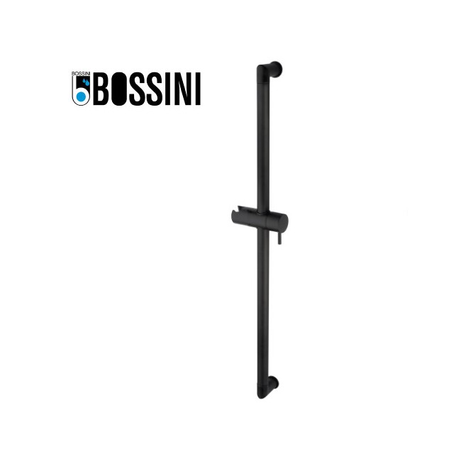 Barre de douche en laiton avec supports muraux noir mat BLACK & WHITE - BOSSINI D74000030