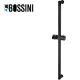 Barre de douche en laiton avec supports muraux noir mat BLACK & WHITE - BOSSINI D06000073