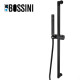 Ensemble barre de douche en laiton, douchette et flexible noir mat BLACK & WHITE - BOSSINI D06012073