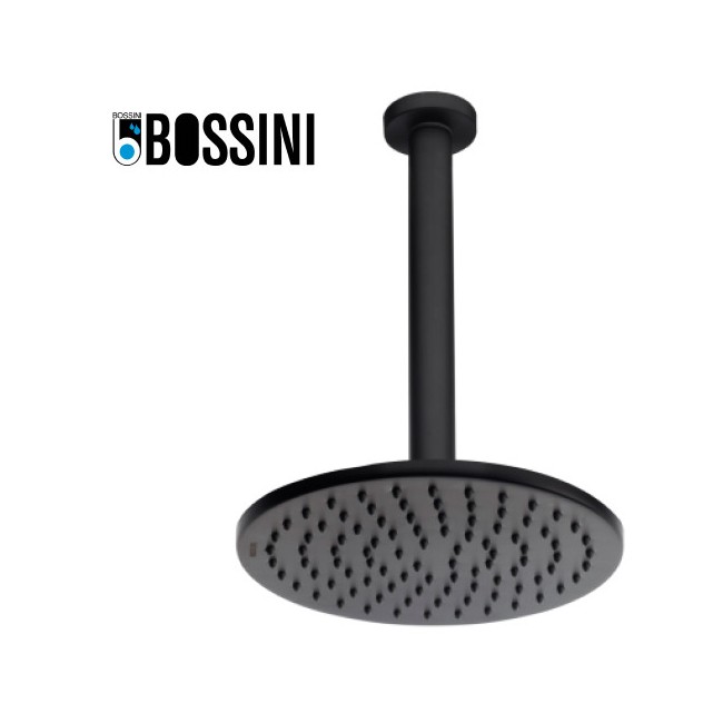 Pomme de tête Cosmo avec bras mural vertical noir mat BLACK & WHITE - BOSSINI H30596G030