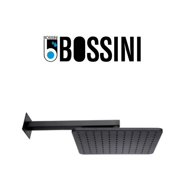 Pomme de tête Cosmo 280mm avec bras de fixation mural noir mat BLACK & WHITE - BOSSINI H69598H073