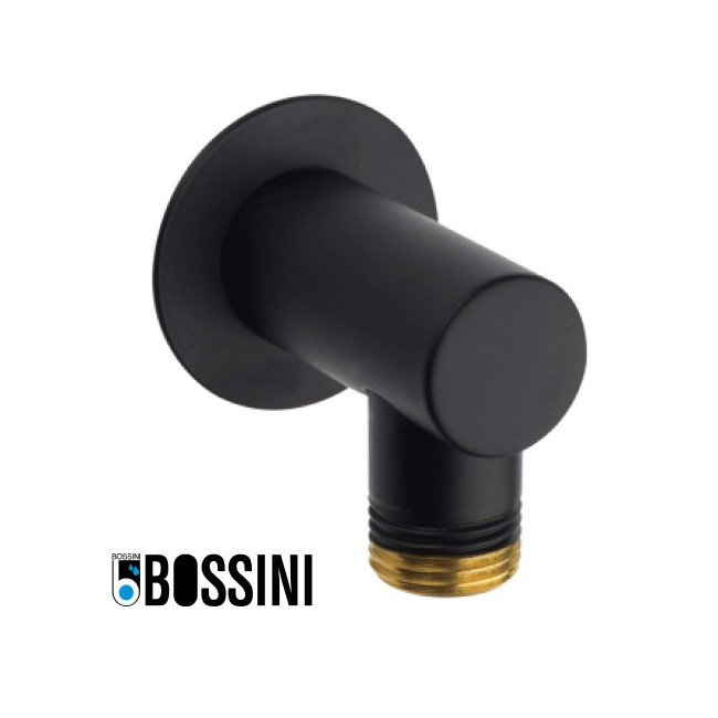 Prise d'eau murale Slim en laiton avec plaque murale noir mat BLACK & WHITE - BOSSINI V00235073