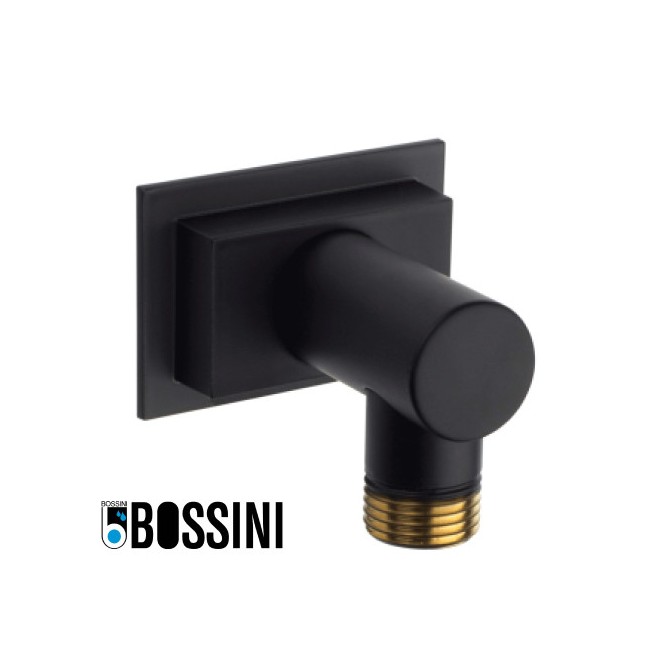 Prise d'eau murale en laiton avec plaque murale noir mat BLACK & WHITE - BOSSINI V00267073