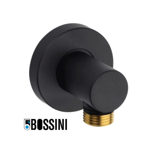 Prise d'eau murale Zen en laiton avec plaque murale noir mat BLACK & WHITE - BOSSINI V00228073