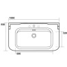 LAVABO CERAMIQUE WALDORF A SUSPENDRE OU SUR PIEDS LAITON 100-55 CM - CRISTINA ONDYNA WD10055