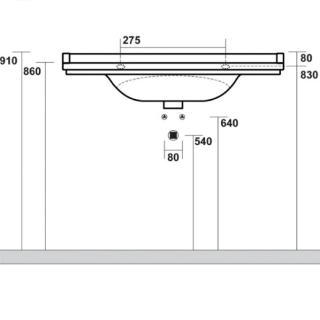 LAVABO WALDORF A SUSPENDRE OU SUR PIEDS 100-55 CM PERCAGE 3 TROUS - CRISTINA ONDYNA WD10155