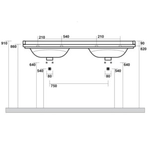 LAVABO WALDORF A SUSPENDRE OU SUR PIEDS PERCAGE 3 TROUS 150-55 CM - CRISTINA ONDYNA WD15155
