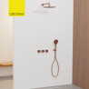 Melangeur bain douche à 3 trous or rose brossé Rota - CRISTINA ONDYNA RT16234P