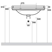 Vasque céramique à suspendre ou sur colonne 80-55 cm perçage 3 trous WALDORF - CRISTINA ONDYNA WD8155Vasque céramique à suspendr