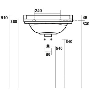 Lavabo Ceramique Waldorf  à suspendre ou sur colonne 60-55 CM - CRISTINA ONDYNA WD6045