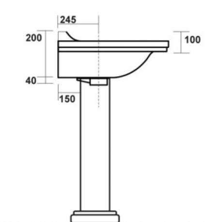 Colonne céramique pour vasque WALDORF - CRISTINA ONDYNA WD4170