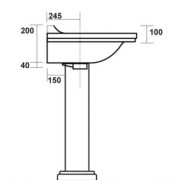 Colonne céramique pour vasque WALDORF 60,80 - CRISTINA ONDYNA WD417013