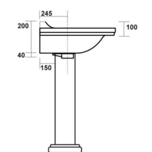 Colonne céramique pour vasque WALDORF 60,80 - CRISTINA ONDYNA WD417013