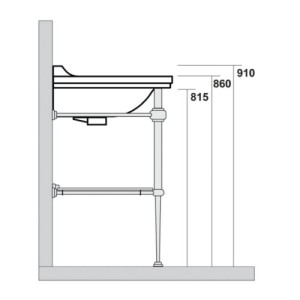 PIEDS LAITON CHROME AVEC TABLETTE 150 CM POUR WALDORF WD15055 - CRISTINA ONDYNA WD92051
