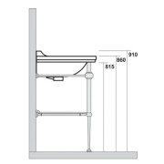 Pieds laiton chrome avec tablette 80 cm WALDORF - CRISTINA ONDYNA WD919751