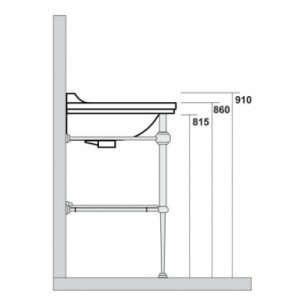 Pieds laiton chrome avec tablette 80 cm WALDORF - CRISTINA ONDYNA WD919751