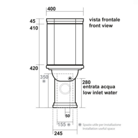 Bloc WC réservoir bas complet ART ELITE - CRISTINA ONDYNA WD4117