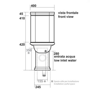 Bloc WC réservoir bas complet ART ELITE - CRISTINA ONDYNA WD4117