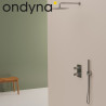 Façade douche thermostatique 2 sorties Inox Piega - CRISTINA ONDYNA PA75228