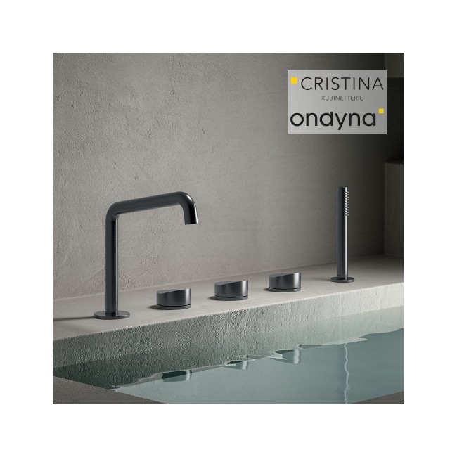 Bain Douche Sur Gorge Complet Piega Chrome Noir Brosse - CRISTINA ONDYNA PA12175I 