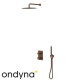 Façade douche thermostatique 2 sorties or rose brossé PVD Piega - CRISTINA ONDYNA PA75234I