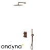 Façade douche thermostatique 2 sorties or rose brossé PVD Piega - CRISTINA ONDYNA PA75234I