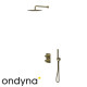 Façade douche thermostatique 2 sorties or brossé PVD Piega - CRISTINA ONDYNA PA75296I