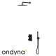 Façade douche thermostatique 2 sorties chromé noir brossé PVD Piega - CRISTINA ONDYNA PA75275I