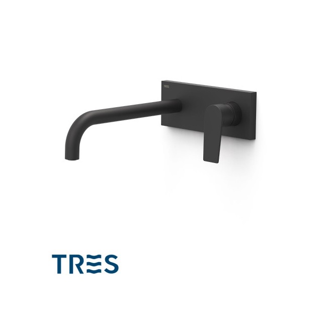 Façade mitigeur lavabo Noir mat - TRES 21130032NM 