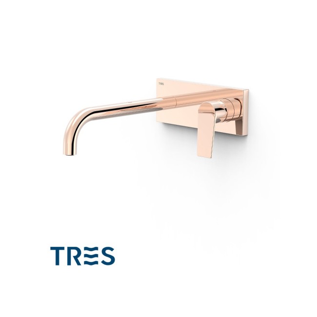 Façade mitigeur lavabo Or Rose 24K - TRES 21130032OP 
