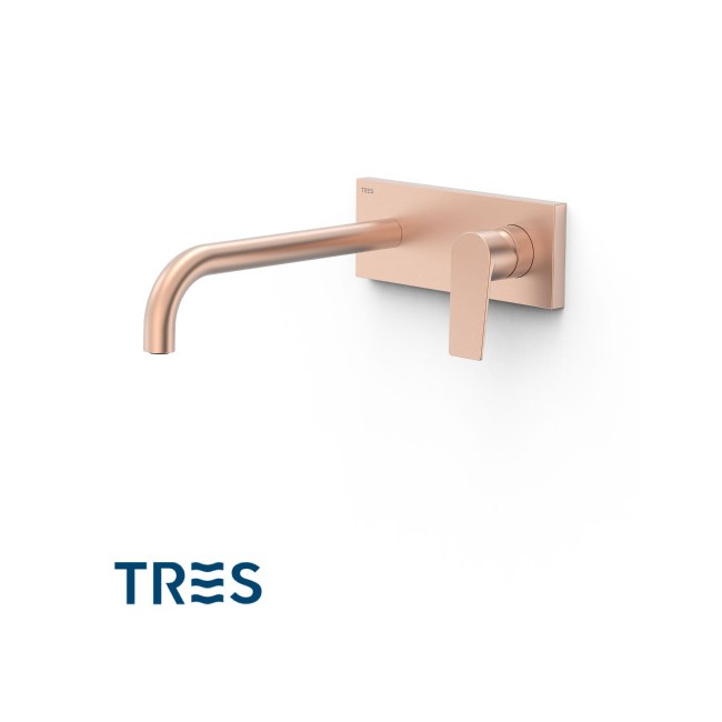 Façade mitigeur lavabo Or Rose Mat 24K - TRES 21130032OPM 