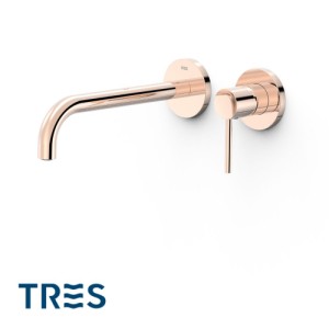 Façade mitigeur lavabo Or Rose 24K - TRES 26230022OP