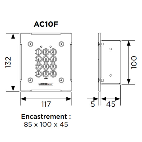 Clavier encastré AC10F - AIPHONE 120151