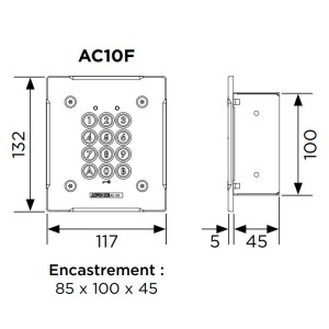 Clavier encastré AC10F - AIPHONE 120151