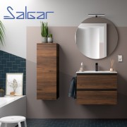 Meuble salle de bain suspendu 2 tiroirs noyer maya SPIRIT 600 - SALGAR 102854