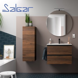 Meuble salle de bain suspendu 2 tiroirs noyer maya SPIRIT 600 - SALGAR 102854