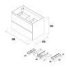 Meuble salle de bain suspendu 2 tiroirs noyer maya SPIRIT 600 - SALGAR 102854